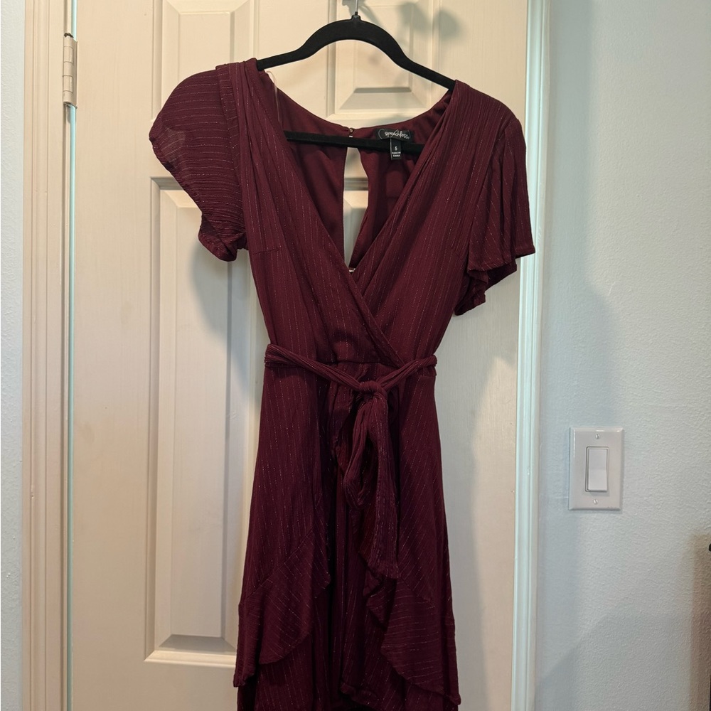 Maroon wrap dress - Picture 2 of 7
